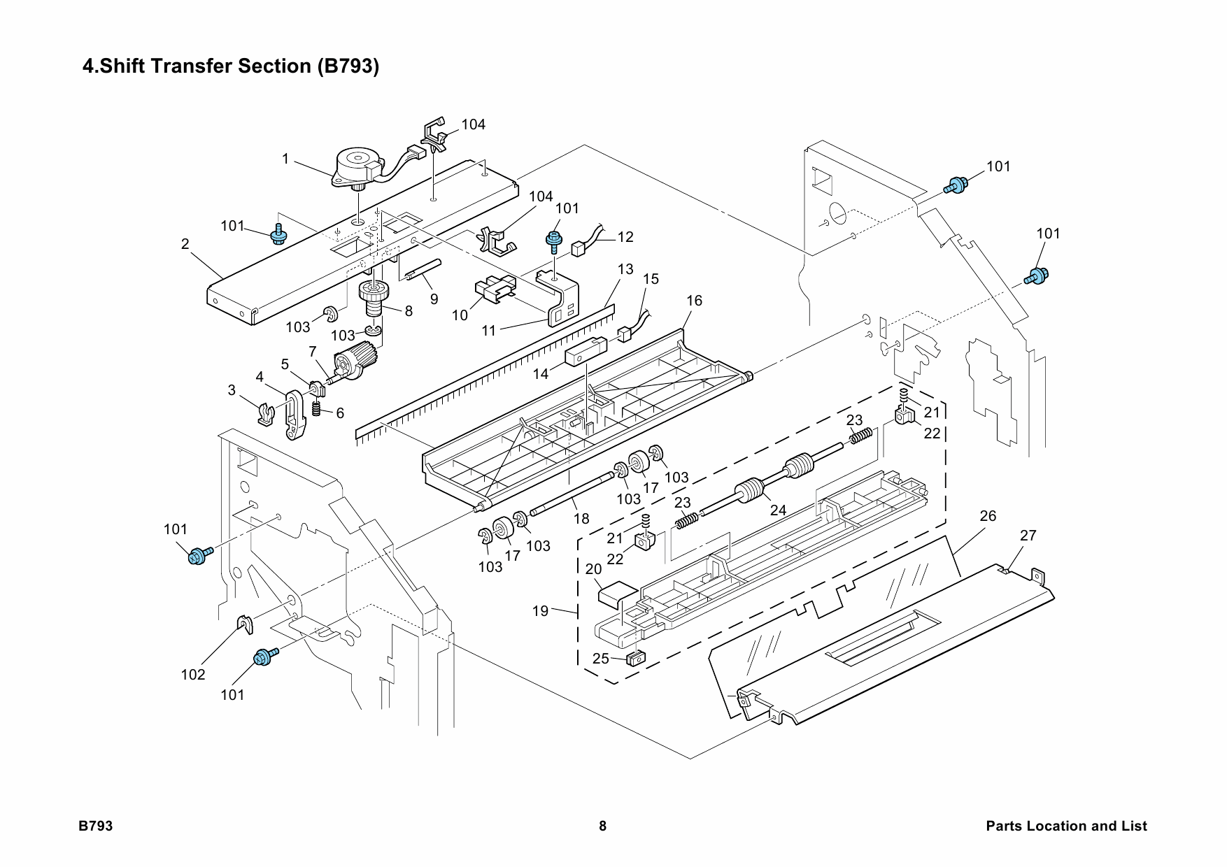 RICOH Options B793 BOOKLET-FINISHER-SR3000 Parts Catalog PDF download-5